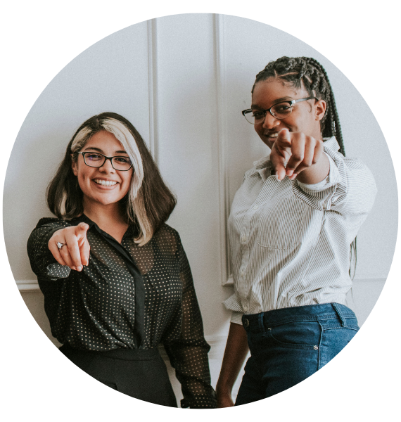 YPS Digital Marketing Pros smiling wearing glasses, standing together | Done-for-You Digital Marketing by Your Perfect Solutions
